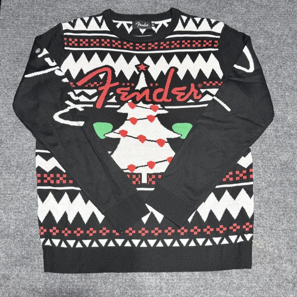 Fender Limited-Edition Holiday Sweater Mens XL Black Guitar Christmas Pullover